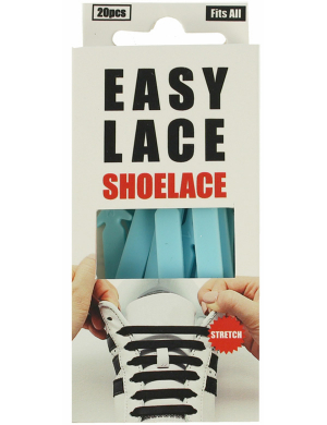 Easy Lace® Adult Flat Silicone Shoelaces 20pc - Sky Blue